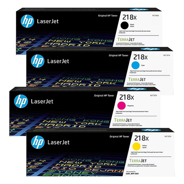 Genuine HP - 218X High Yield CMYK Toner Cartridge Set, 4/Pack