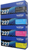 Brother TN227 4 Pack (CMYK) Toner Set (TN227BK, TN227C, TN227M, TN227Y) OEM Genuine
