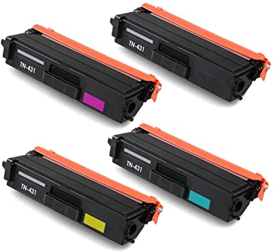 TN431/TN433 Compatible 4-Pack Toner Cartridges (Black, Cyan, Yellow, Magenta) for Brother HL-L8260CDW, MFC-L8610CDW, HLL8260CDW, MFCL8610CDW