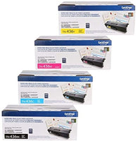 TN436 Genuine Brother OEM 4-Pack Toner Cartridges (Black, Cyan, Yellow, Magenta) for HL-L8360CDW, HL-L8360CDWT, MFC-L8895CDW, MFC-L8900CDW, HL-L9310CDW, MFC-L9570CDW
