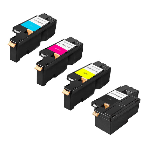 Compatible 4-Pack for Dell 1250c, 1350cn, 1350cnw, 1355cn, C1760nw, C1765nf. (Black, Cyan, Magenta, Yellow) (331-0778, 331-0777, 331-0780, 331-0779)